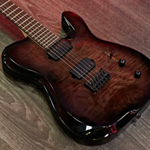 SubZero Paradigm Electric Guitar, Black Burl Burst